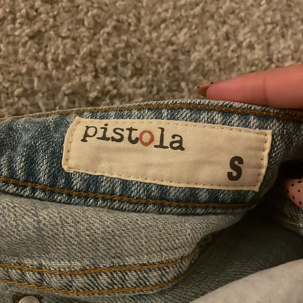 Pistola Light Blue Distressed Jean Shorts - Picture 3 of 3